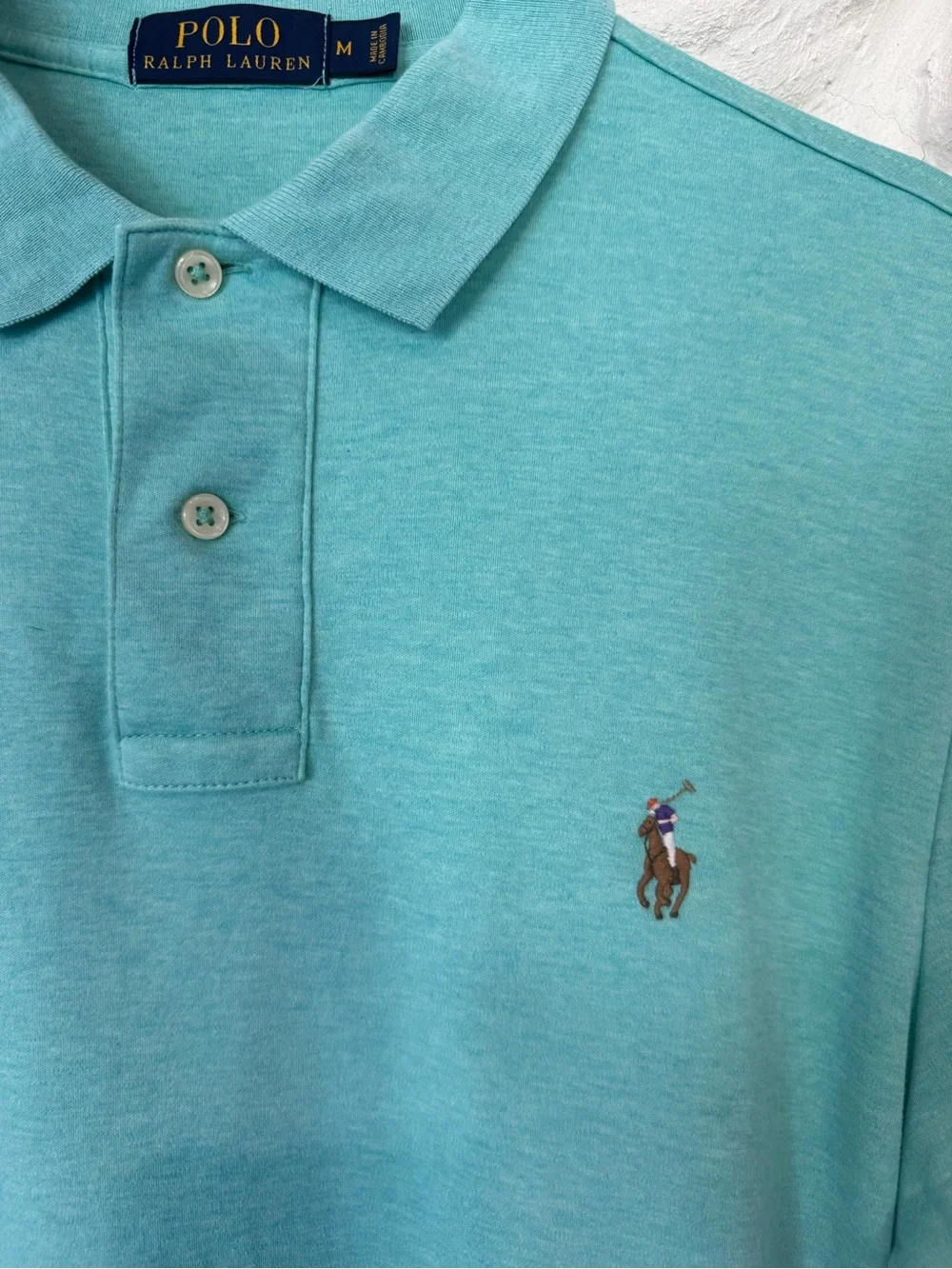 Men’s Ralph Lauren Polo Classic Fit Shirt - Aqua Size Medium